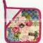 AZO-free Flower Design Cotton Twill Potholder With Knitting