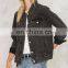 Women plain denim jacket model black jean jacket wholesale
