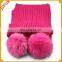 Colourful Knitted Adult Pom Pom Wholesale Fox Fur Scarves