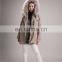 Adaptability Whole Fox Fur Oversized Women Wool Coat