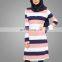 OEM Service China Factory Wholesale Muslim Ladies Tunic Top Wholesale Stripe Tunic Everyday Basic