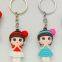 Plastic key ring figure miniature/3cm tall plastic pvc figure key chain