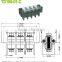 Through panel terminal connector 4-way screw barrier strip