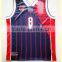 2016 custom full sublimationred and blue basketball shirt with number