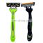 Amazon 2021 new cool men's shaving knife three-blade non-slip handle shaving knife