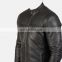 Men latest black color pure leather design leather jacket for men with zip closure type jacket
