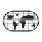 metal black world map style wall hangings decoration accessories card photo holder display rack for home decor