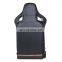 Customized Logo Beige Body Stitch Reclinable PVC Leather Back Kevlar Leather With Double Sliders Car Race Seats