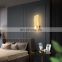 110V 220V Aluminum Lights Living Room Bedroom Bedside Lamp Sconce Black Wall Light