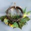 Wholesales Amazon Best Selling Artificial Flowers Home Door Party Wedding Wall Decor Acacia Farnesiana Sunflower Wreath Ring