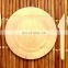 YADA 10'' Poplar Plate Food Tray for Catering Range Poplar Round Wooden Plate