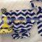 Blue Boys Cake Smash Chevron Outfit