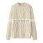 Wholesale 100% Cashmere Pullover Women Thick Oversized Winter Sweater Crew Neck Warm Fashionable Knitted Pullover Solid Casual