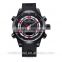 High quality low price 30 to 50 MM Big Dial Men's Analog Quartz Black Silicone Rubber Band Men Sport Wrist Watch