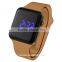 LP1427 Brown smart silicone strap digital movement LED watch