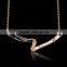 geometric shape necklace in rose gold color inlay high quality rhinestone