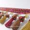 Decorative red and yellow tassel fringe