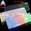 2016 Newest Colorful LED Lighting usb wired mechanical Gaming Keyboard,Mechanical Hand Feeling wired Game Keyboard with Backlit