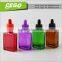 30ml rectangular cosmetic eliquid aluminium glass dropper bottle
