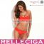 The Mystery of Elastic Straps - RELLECIGA Reddish Orange Strappy Push-Up Bandeau Top Wholesale Swimwear Bikini