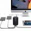 6 Port High-speed USB 3.0 Hub 4 Universal + 2 BC 1.2 Charging Ports with SD / TF Card Reader & Power Adapter Suit for American