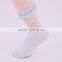 lady 200N see through fashion socks ruffle welt with see through material on a part of leg nylon socks