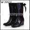 Fashion 2016 Hot Sale Vintage Women Monogrammed Rain Boots with Preppy Bows