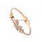 New Fashion Jewelry Stainless Steel Rose Gold Crystal Butterfly Clover Bangle Bracelets