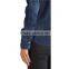 latest ladies jeans women buttoned front pockets with covers flanging sleeve fashion blouses 2015 JXQ1112