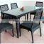 PE wicker chair and table restaurant set rattan modern dining furniture