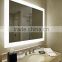 Hotel bathroom mirror with led lighted and touch sensor,IP44 shower mirror for makeup