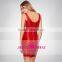 Fashion V-neck Sleeveless Red Mini Short Bandage Party Prom Dress ZY186