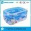 giant RED pvc inflatable family swimming SPA pool with 3 rings, customised transparent float swimming pool