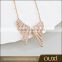 OUXI 2016 top quality latest design 18k gold plated Angel Wing Gift Austria crystal necklace jewelry 11501