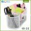 Multi-use utility metal iron power coated sliver color mesh office desk organizer