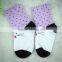 cotton baby sock with white and purple color ,wholesale children sock,cute cat