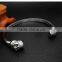 C shape antique silver vintage engraved wire skull head stainless steel bangles