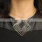 Stainless Steel Wire Work Geometry Choker Necklace for Fashion Women