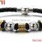 Braided Black Rubber Mens Bracelet with Locking Stainless Steel Clasp