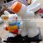 Outdoor big snowman with rabbit decoration