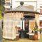customized color Outdoor large round PE Rattan gazebo with sofa set and LED light inside DR-1101