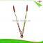 ZY-H2010 graceful design 14-inch BBQ silicone food tong with beautiful flower printed handle