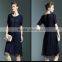 2017 latest woman slimming crinkle false two pieces splicing dress