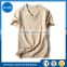 T-shirt for men with Linen and Cotton V neck Short Sleeve Casual Style