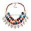 Europe and the United States ethnic hand-woven wool ball necklace big brand fashion multilayer rivet triangle alloy necklace
