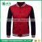 New Design European Style School Red Black Cotton Fleece Varsity Jacket for Men