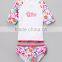 New Design Girl Rashguard With Pink Hawaiian Fun Girl Rashguard Set Kids Clothing G-NP-TR905-303