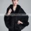 Wedding Women Long Sleeve Bridal Cape Faux Fur Shawl