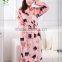 cute cartoon printed velvet terry bathrobe spa bathrobe