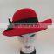 Winter girls fashion hats Imitation wool red formal hat with bowknot